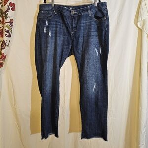 Kut from the Kloth Women's Straight Leg Jeans in Dark Blue Wash